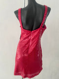 Vestido tela de lentejuelas talla chica pero viene amplia